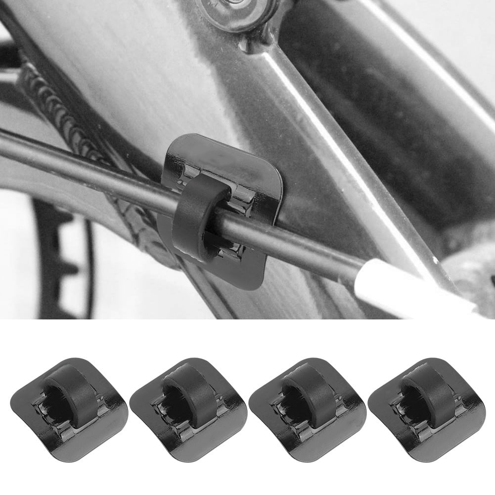 HERCHR CANSUCC 4 Pcs Bicycle Cable Guide Brake Cable Shifter Adapted to Bicycle Frame Aluminum Alloy Shell C-Clip Wire Plate and Oil Pipe Fixed Seat