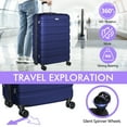 thumbnail image 4 of Luggage PC ABS Lightweight Suitcase with Wheels TSA Lock Hardshell Checked-Large Luggage 28 inch DarkBlue, 4 of 7