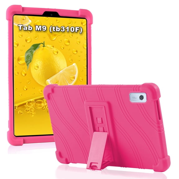 ATOOZ for Lenovo Tab M9 Case Kids 9.0 Inch (TB-310FU/TB-310FX),Lenovo M9 9.0" Tablet Case Shockproof with PC Stand (Rose red)