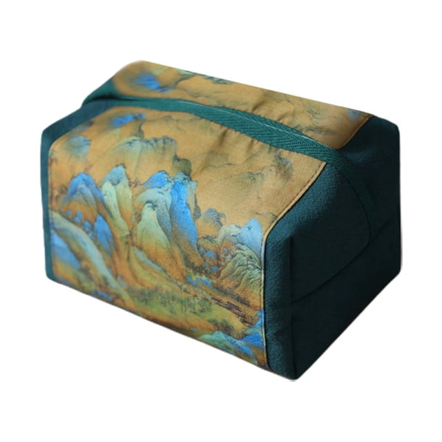 Caja de almacenamiento de servilletas, dispensador portátil de pañuelos decorativos para hotel, hogar y oficina. Verde