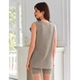 thumbnail image 3 of EKOUAER Womens Pajamas 2 Piece Lounge Set Sleeveless Ribbed Knit Sleepwear, 3 of 5