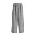 thumbnail image 2 of Domuza Mens Cotton-Linen Pants Drawstring Elastic Waist Linen Summer Casual Pants Sports & Recreation Breeze Beach Pants-Light Gray 3XL, 2 of 6