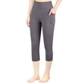 thumbnail image 4 of BIG ELEPHANT 3-Pack High Waist Yoga Pants for Girls - Athletic Workout Capri Leggings with Side Pockets, Perfect for Running, Dance, and Fitness, Sizes S-XXL, 4 of 9