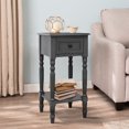 thumbnail image 6 of Narrow 1- Drawer & Shelf Table, Sized 14.2" x 14.2" x 28" - A Versatile Sofa Side Table for Living Room, Bedroom or Entryway. There are 4 colors available: Gun Metal, 6 of 7