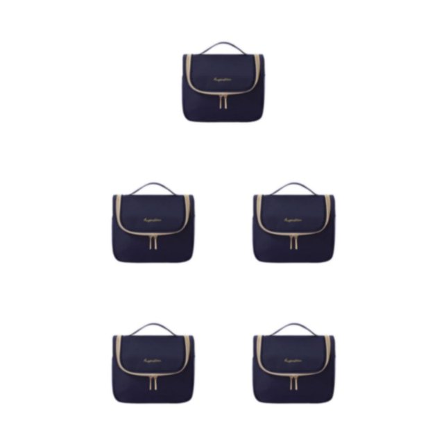 ZheElen Polyester Travel Storage Bag Dustproof And Waterproof Large Capacity Cosmetic Bag Portable Navy 5Set
