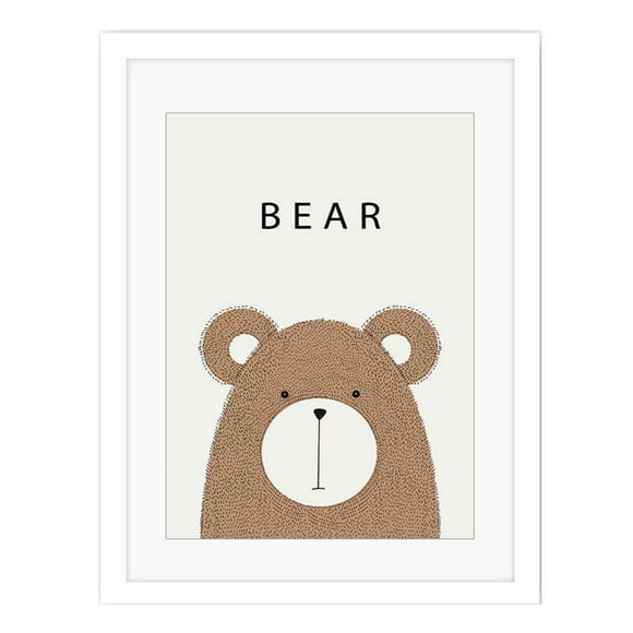 Cartoon Cute Bear Animals with Letters painting Picture Cute bear Simple Style A3 Canvas Art Printed Oil Paintings Posters Pictures