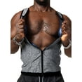 thumbnail image 2 of FANNYC Men Hot Sweat Sauna Workout Vest Waist Trainer Zipper Neoprene Tank Top Compression Shirt Slimming Shapewear Gym Abs Abdomen Undershirts ,Black/Grey, 2 of 6