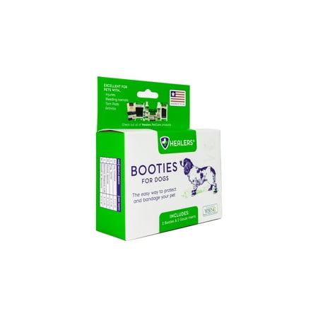 Healers Medical Dog Boots, Pet Apparel for Small dogs, ( 20-35 Lbs) 2 boots & 2 Gauze Pads