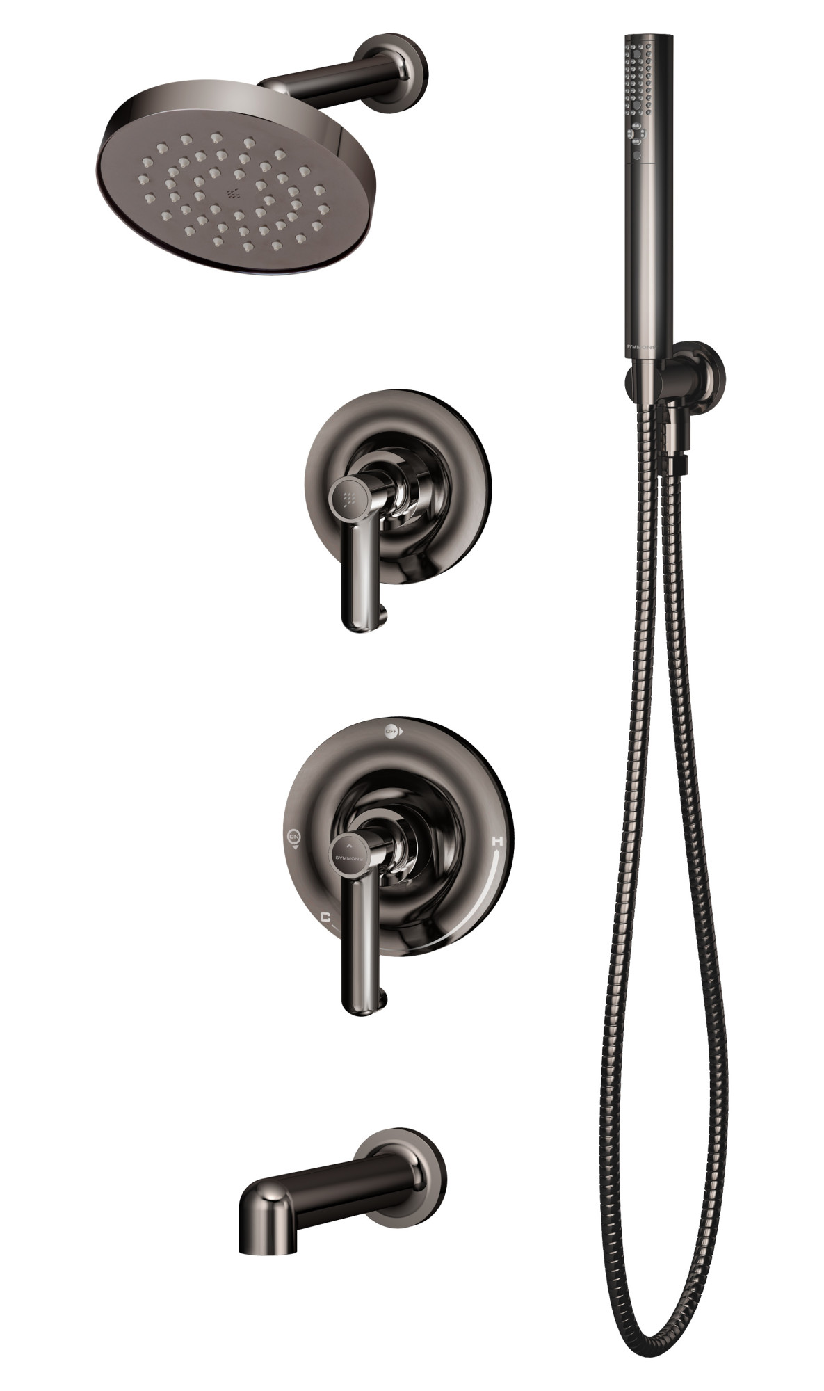 Museo 2Handle Tub and 1Spray Shower Trim with 2Spray Hand Shower in