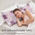 thumbnail image 5 of Boho Purple Flowers Body Pillow Covers 20"x54", Spring Floral Botanical Patchwork Vintage Soft Brushed Microfiber Breathable Throw Pillow Covers, Pillowcase with Zipper for Couch Sofa Bedroom, 5 of 9