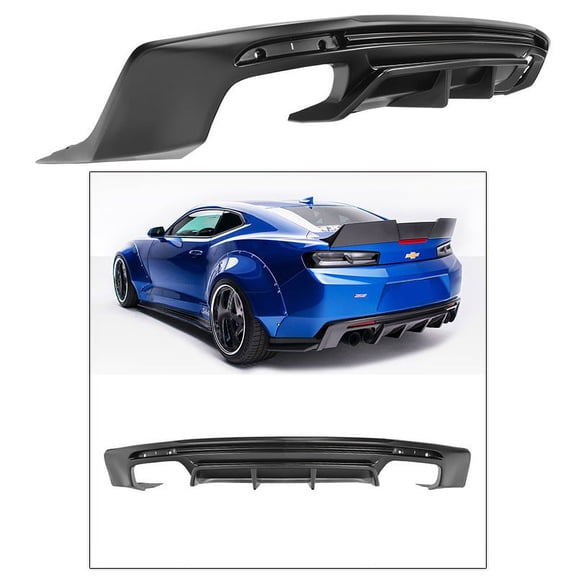 Rear Bumper Diffuser Chevy Camaro 16-19 Vortex Generator Quad Exhaust Unpainted