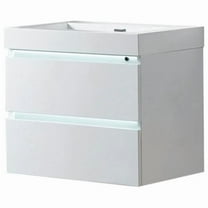Vanity Art VA6024WL LED Lighted Wall Hung 24 in. Single Sink Bathroom Vanity