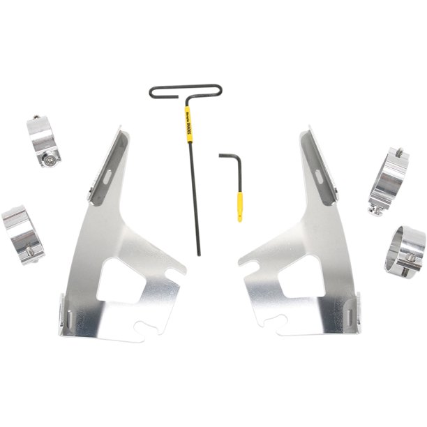 Memphis Shades Quick Change Mount Kit for Fats/Slim Windshields Polished MEM9907