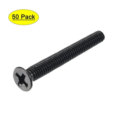 

Uxcell M4 x 30mm Phillips Screw Fastener Black Zinc Plated 50 Pack