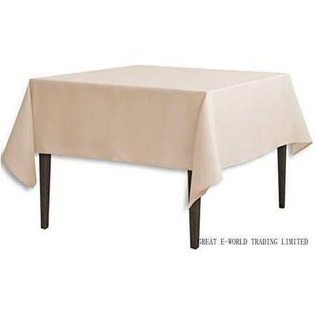 

Linentablecloth 85-Inch Square Polyester Tablecloth Beige