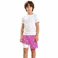 thumbnail image 4 of Y-Sunset Boys Swim Trunks with Compression Liner High Visibility Quick Dry Bathing Suit Vintage Swimming Shorts Kids 11-12 Years &Purple#03, 4 of 4