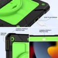 thumbnail image 4 of SUPNICE iPad 9th/8th/7th Generation Case, iPad 10.2 Case,Shockproof 360 Rotating Stand Hand Strap Pencil Holder Kids Case for iPad 10.2 inch 2021/2020/2019,Black and Green, 4 of 9