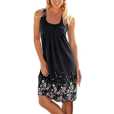 Women Casual Mini Dresses Sleeveless Print Dress | Walmart Canada