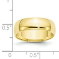 thumbnail image 6 of Primal Gold 10 Karat Yellow Gold 6mm Lightweight Half Round Band Size 6, 6 of 7