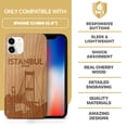 thumbnail image 7 of Case Yard Wooden Case Outside Soft TPU Silicone, Slim Fit Shockproof Wood Protective Phone Cover for Girls Boys Men and Women, Supports Wireless Charging Istanbul Bridge Design case for iPhone-12-Mini, 7 of 7