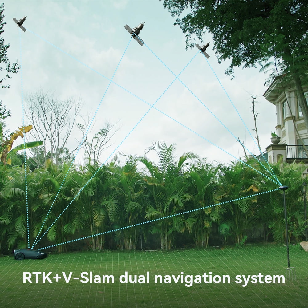 Smart RTK Robot Mower, App Virtual Boundaries, 3D TOF Obstacle Avoidance , 25-60 mm Height , 2000 m²/Day