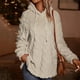 thumbnail image 4 of Ropa para mujer,Chaqueta informal de invierno con capucha para mujer, de manga larga, de poliéster, color liso, para uso doméstico y laboral, sopatenor, 4 of 6