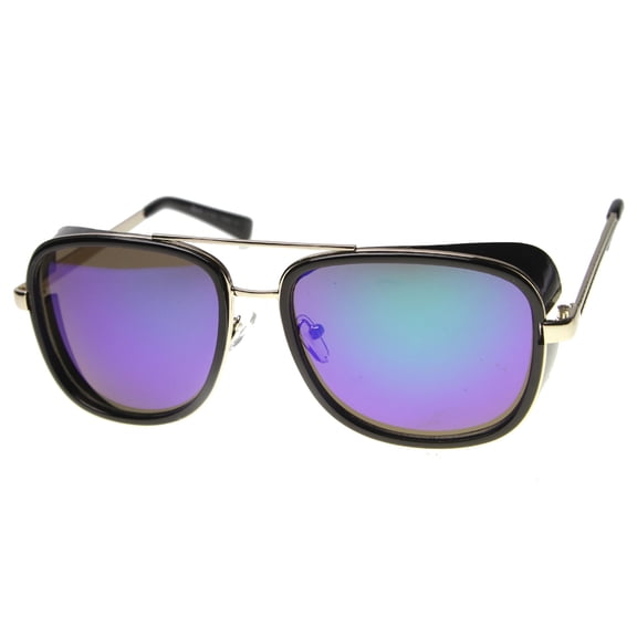 Unisex Aviator Sunglasses UV400 Mirrored Lens 9896 Thick Frame European Style