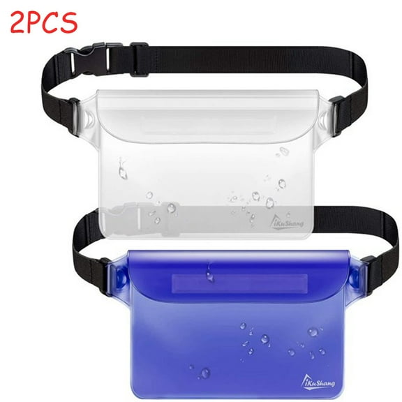 SNNROO 2Pcs Most Durable Waterproof Pouch / Waterproof Fanny Packs for Women and Men | Beach Bags Waterproof Sandproof | Waterproof Wallet / Phone Case With Waist Strap for Swimming