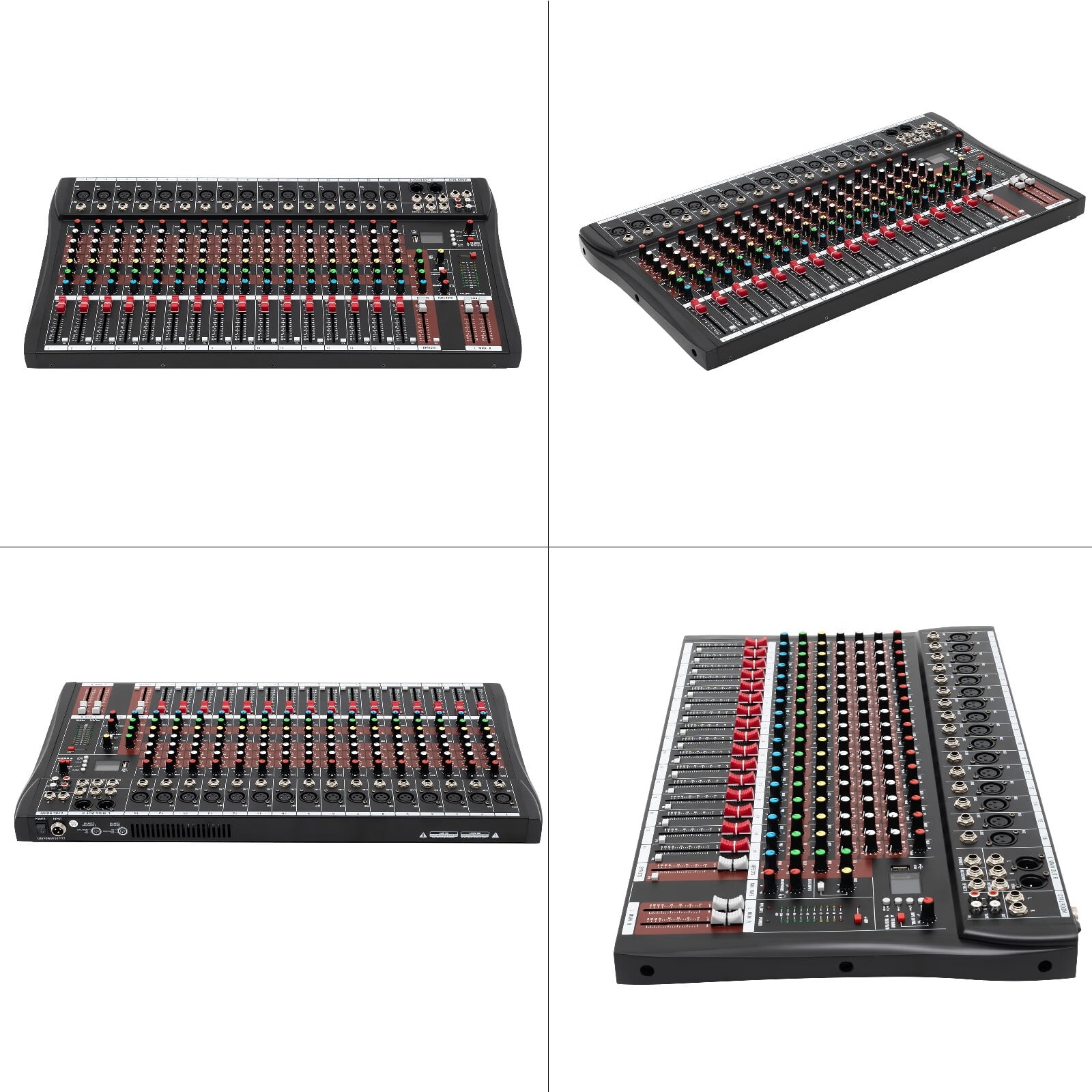 Anqidi 16 Channel Professional Bluetooth Live Studio Audio Mixer Sound Mixing Console USB Mixing Amplifier