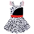 thumbnail image 2 of Alvivi Robe Dalmatienne à Manches Volantes pour Filles, Robe Tutu en Maille, Tenues de Fête Cosplay, Accessoires de Séance Photo Noir&Blanc 100, 2 of 7