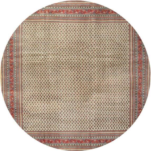 Ahgly Company Machine Washable Indoor Round Traditional Sienna Brown Area Rugs, 3' Round