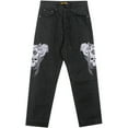 thumbnail image 4 of Ruiatoo Baggy Jeans for Men Classic Relaxed Fit Vintage Hip Hop Skateboard Pants with Embroidery 801 Black Size 36, 4 of 4