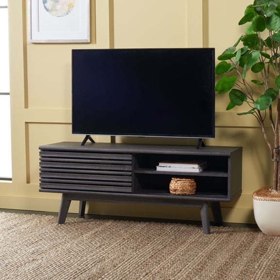 Safavieh Aurelio Mid-Century Television Stand for TVs up to 53", Distressed Black