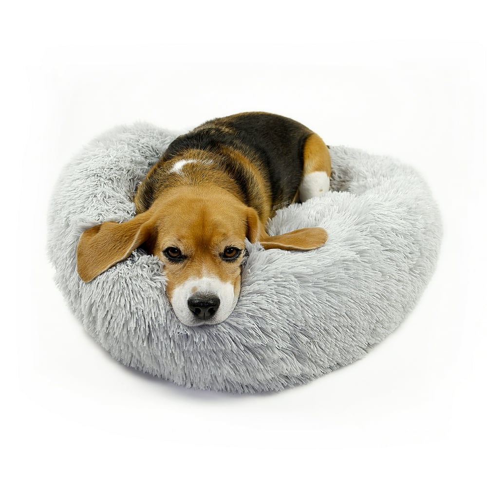 BIGTREE Long Plush Comfy Calming & SelfWarming Bed for Dog & Cat, Anti