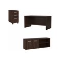 thumbnail image 2 of BBF Studio C - Desk set with 3-drawer mobile file cabinet, low storage cabinet - rectangular - black walnut - black walnut base, 2 of 6