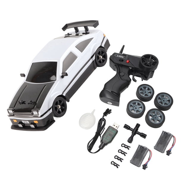 Coche de juguete RC Nikou tracción en las 4 ruedas blanco y negro 2,4 Ghz escala 1:16