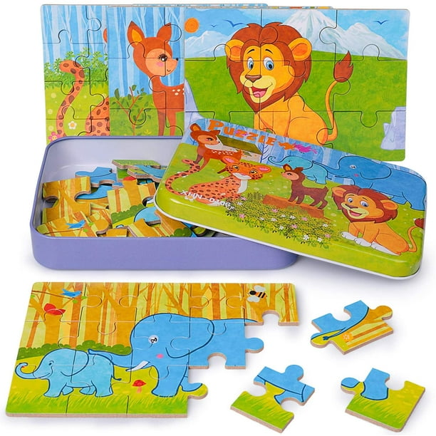 Puzzles 4 en 1 pour Enfants Puzzles de 56 pièces Cadeau pour 3 4 5