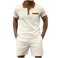 thumbnail image 2 of Awdenio Men's Short Sets 2 Piece Outfits Button Down Linen Shirts and Short Sets Summer Beach Outfis, 2 of 5