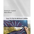 thumbnail image 6 of 4th of July RV Awning Sun Shade Screen 9'X7' Red White Blue Fireworks Mesh Sunscreen Patriotic Bloom Awning Shade Screen with Zipper UV Blocker Completed Kits Outdoor Canopy for RV Motorhome Camper, 6 of 7