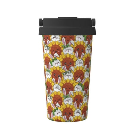 

Matuu Cartoon Sunflowers for Insulated Coffee Mug Reusable Travel Coffee Cup Spill Proof 16oz Stainless Steel Coffee Cups for Hot/Ice Coffee Tea