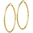 thumbnail image 2 of 14k Yellow Gold Lightweight 3mm Diamond-cut Hoop Earrings - 71.8mm, 2 of 6