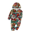 thumbnail image 2 of Odeerbi Christmas Onesie Pajamas for Family Holiday Sleep Jumpsuit Long Sleeve Family Christmas Pajamas Matching Sets Infant Fashion Printed Hooded Jumpsuit Sleepwear PJs Set Green, 2 of 5