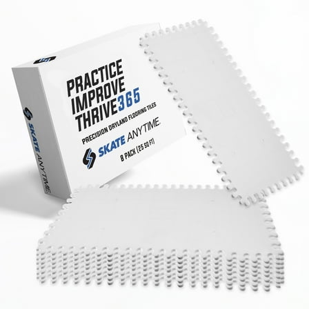Skate Anytime Precision Dryland Hockey Tiles – 8-Pack (15"x30", 25 sq ft) – Non-Skateable Off-Ice Training Panels for Shooting, Passing & Stickhandling – Expandable & Easy to Install