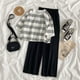 thumbnail image 1 of Fashionable simple single/suit summer new fashion wide-leg pants two-piece female student Korean loose loose short-sleeved striped T-shirtpangjing, 1 of 4