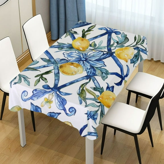 Ryvnso Lemon with Bohomia Rectangle Table Cloth Tablecover Dinning Tablecloth 54"x72"