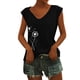 thumbnail image 1 of Playeras,Blusas y Tops,Ropa para Mujer Camisetas Sin Mangas Para Mujer Camiseta sin mangas con manga casquillo para mujer, cuello en V, color sólido, camisa informal, blusa suelta (Black, XL), 1 of 4