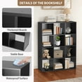 thumbnail image 4 of LINJH 12-Cube Storage Organizer - Open Shelf Bookcase with Removable Back Panels in BLACK - Versatile Storage Solution for Living Rooms, Bedrooms & Home Offices, 4 of 21