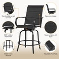 thumbnail image 2 of Yaheetech Outdoor Texteline Swivel Bar Stools with High Back, Set of 2, Black, 2 of 8