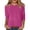 Hot Pink#9527, variant on CONZONE Women's Base T-Shirts 3/4 Sleeve T Shirts for Women Casual Crew Neck Solid Color Lightweight Tees Soft Cozy Dailywear