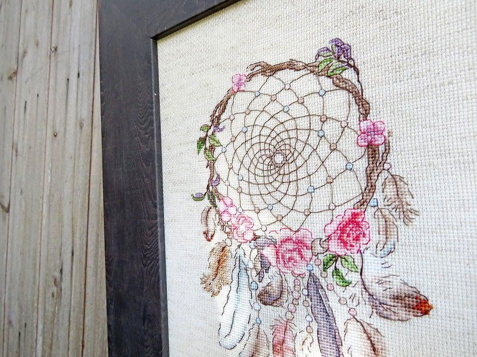 Counted Cross Stitch Kit Live Your Dreams Leti957 Needlework  Easy Small Beige Canvas Cotton By LetiStitch